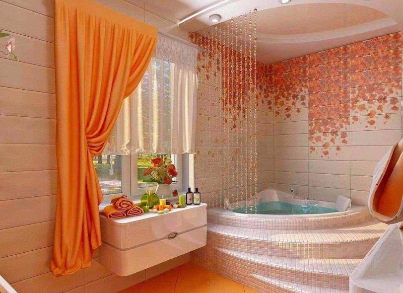 Beautiful interior of the bathroom