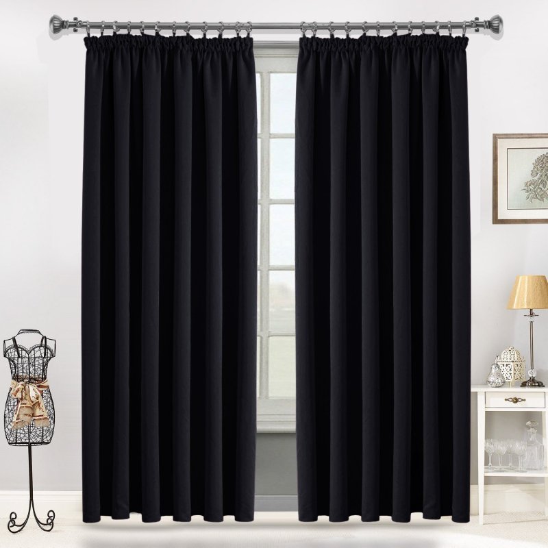 Blackout curtains are black