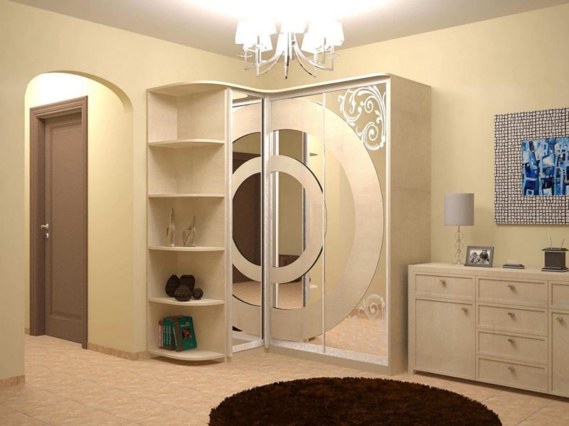 Corner cabinet with a mirror