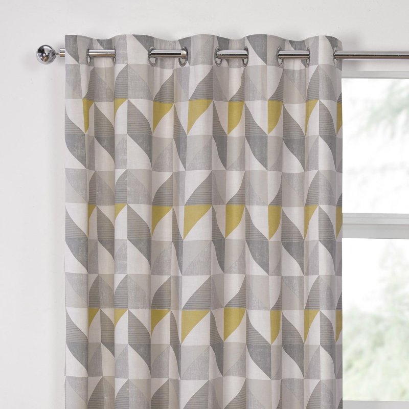 Geometric print curtains