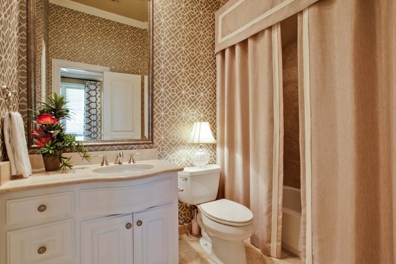 Bathroom curtain in the interior