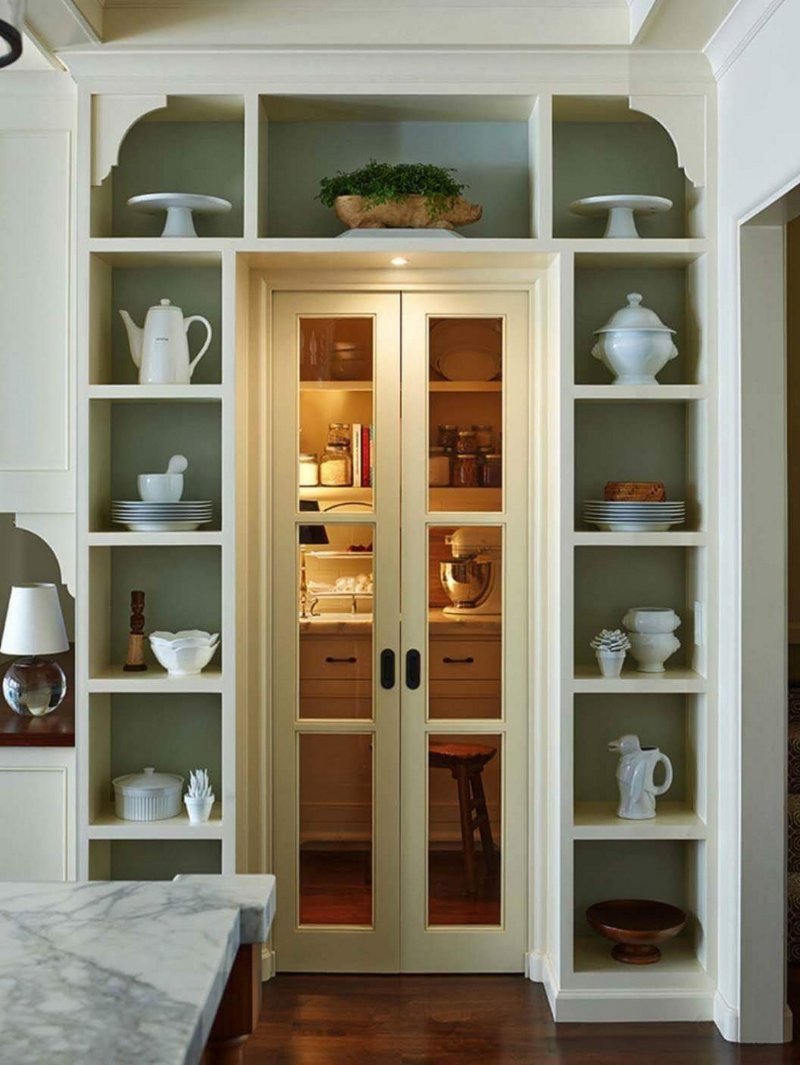 Bookcase in a niche