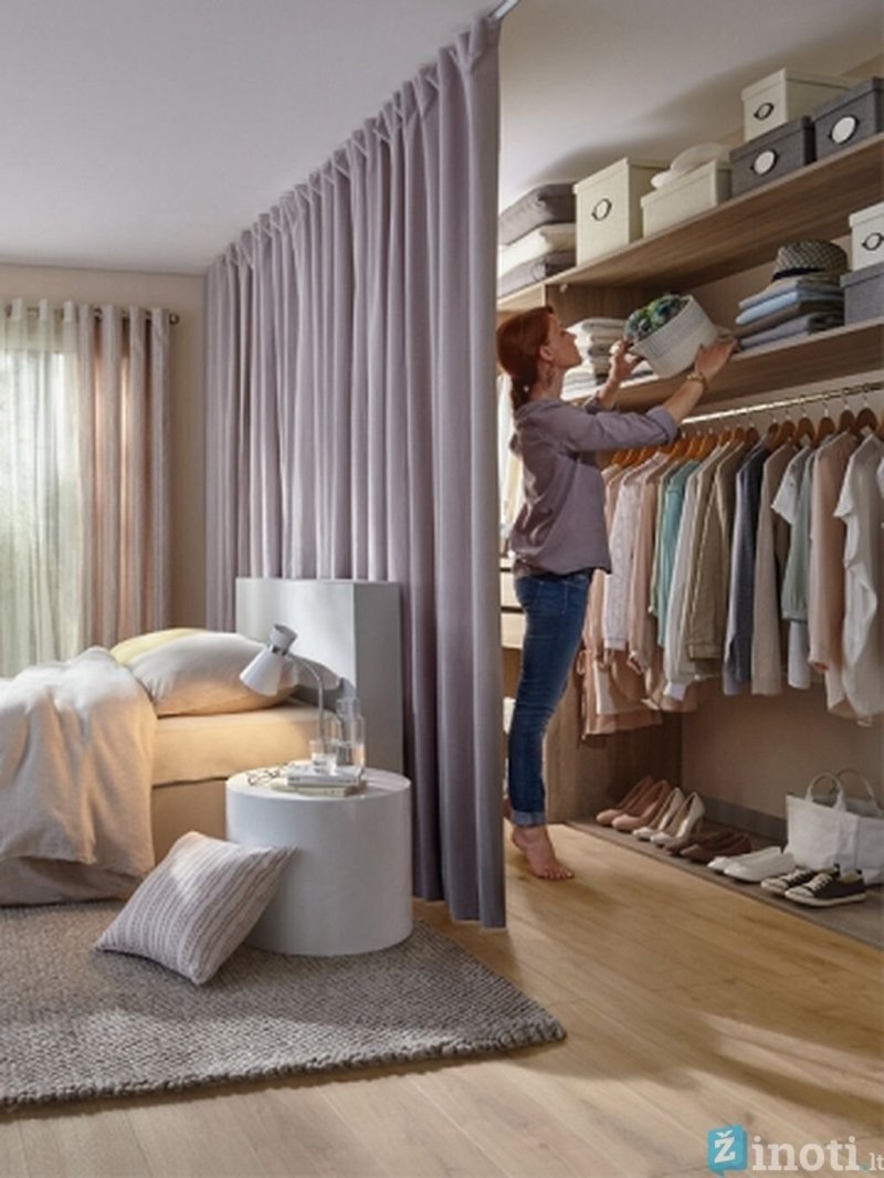 Wardrobe with curtains