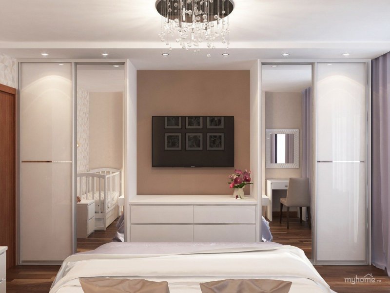 Square in the bedroom design