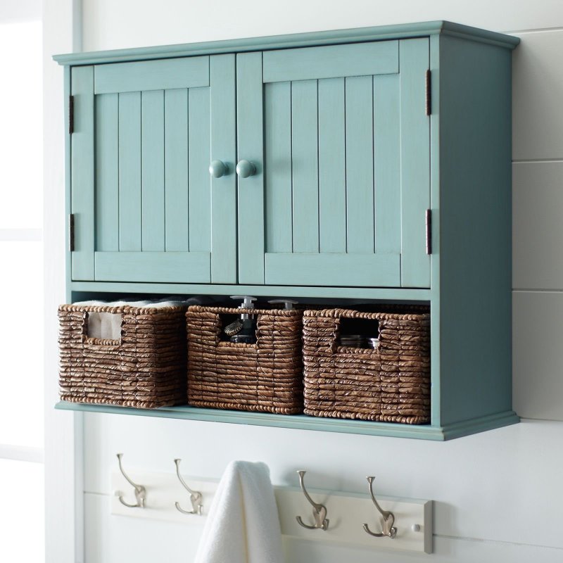 Cabinet in the bathroom hinged