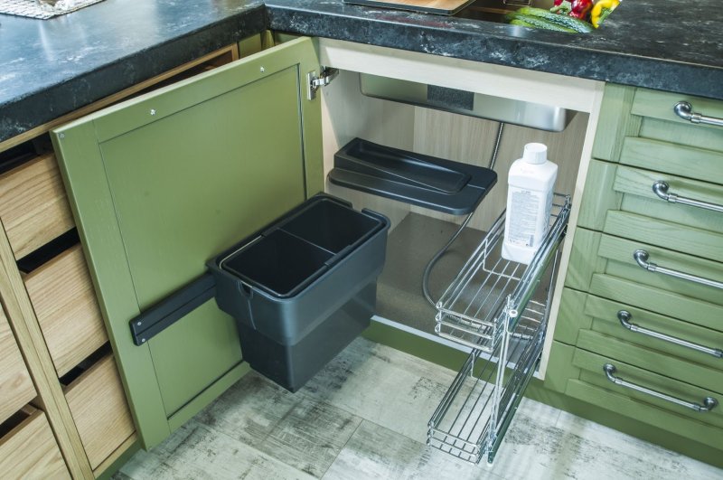 Sliding garbage system for sink