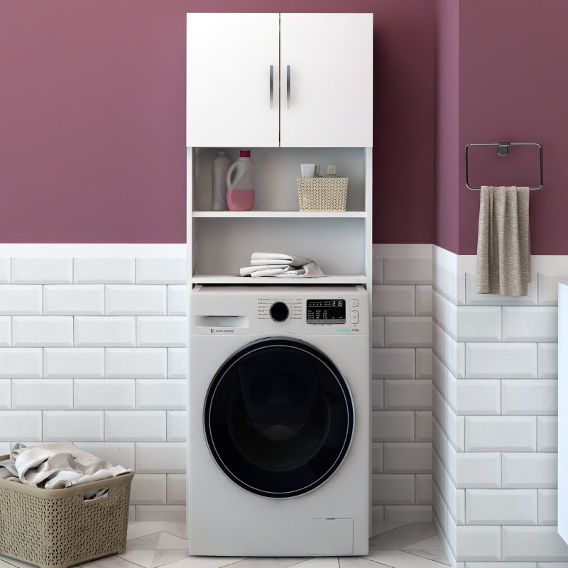 Bathroom cabinet above the washing machine