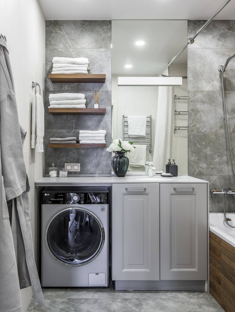 Washing machine in the bathroom