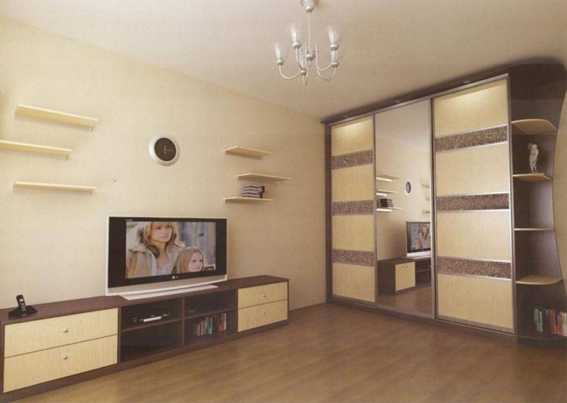 Living room with a built -in closet