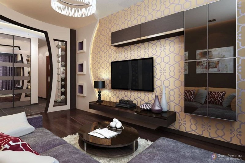 Living room design in Khrushchevka