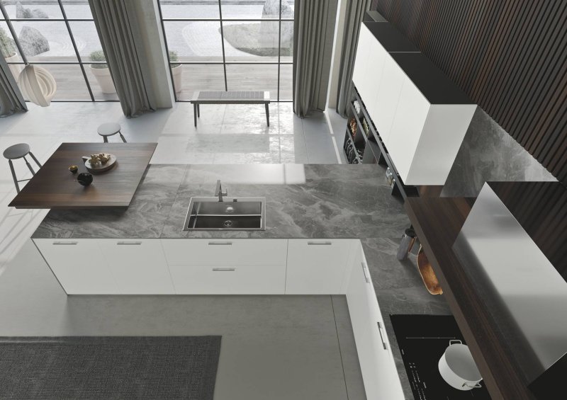 Laminam porcelain border countertops