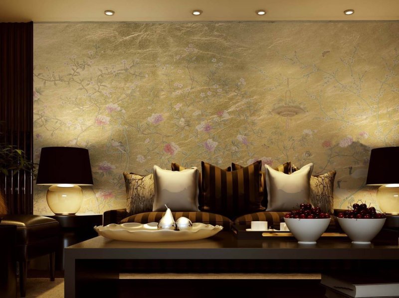 Decorative plaster gray with gold