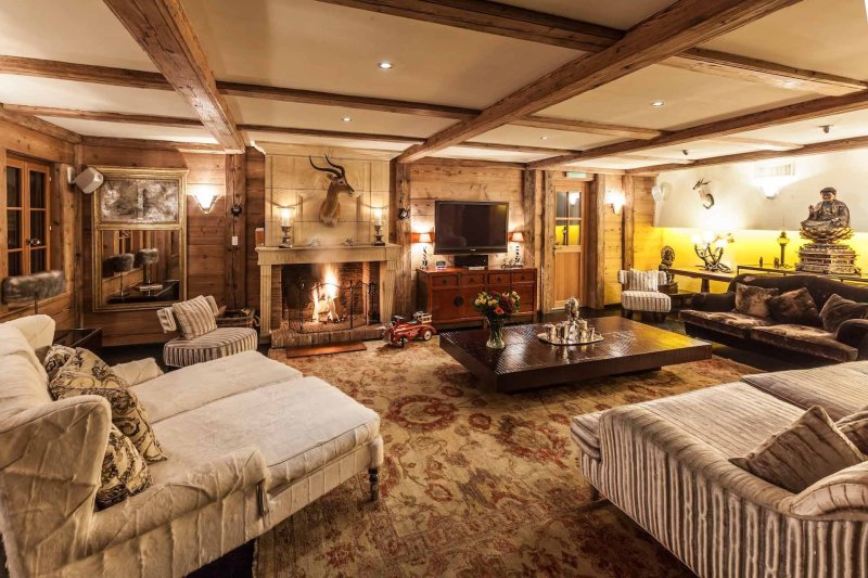 Living room in the style of chalet