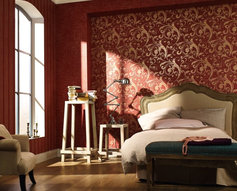 The burgundy bedroom