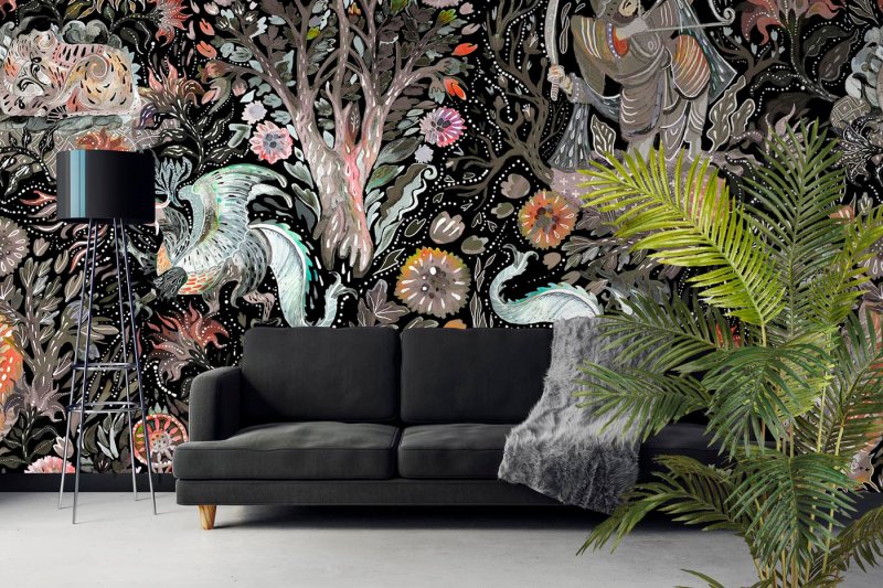 Stylish wallpaper for walls in the interior