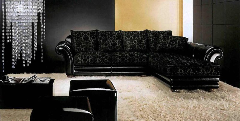 The sofa is black