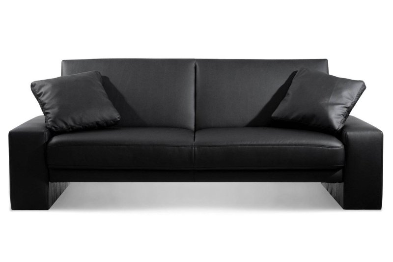 Black leather sofa