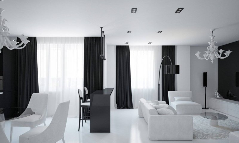 Black white interior