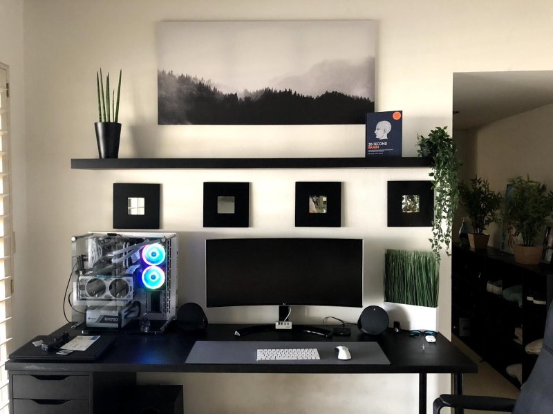 Computer table in the interior