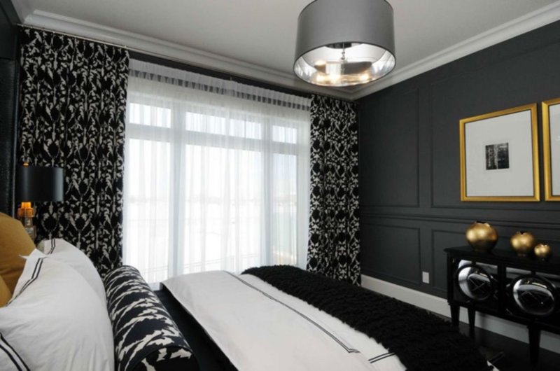 Black white bedroom