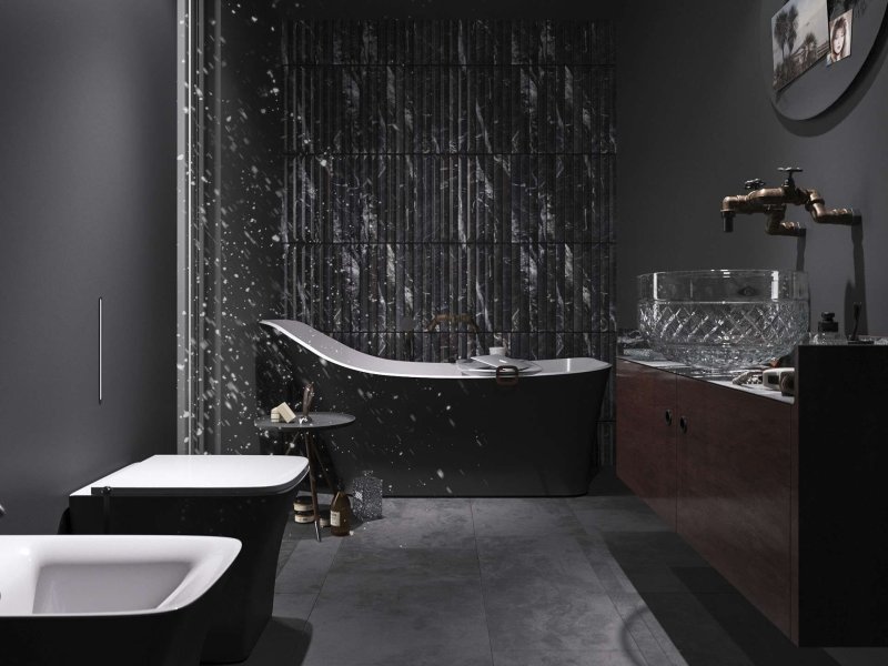 Dark -style bathroom