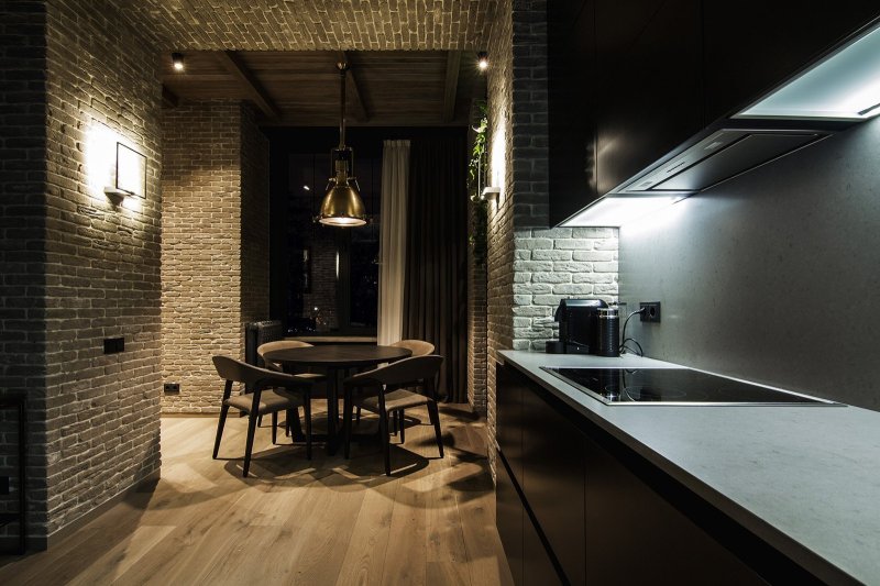 Kitchen living room in loft style