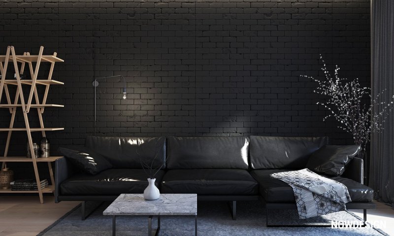 Black brick wall