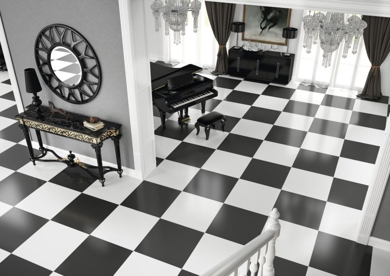 Black white tiles