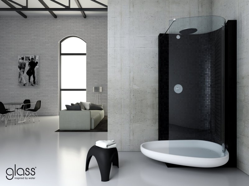 Black shower in the interior