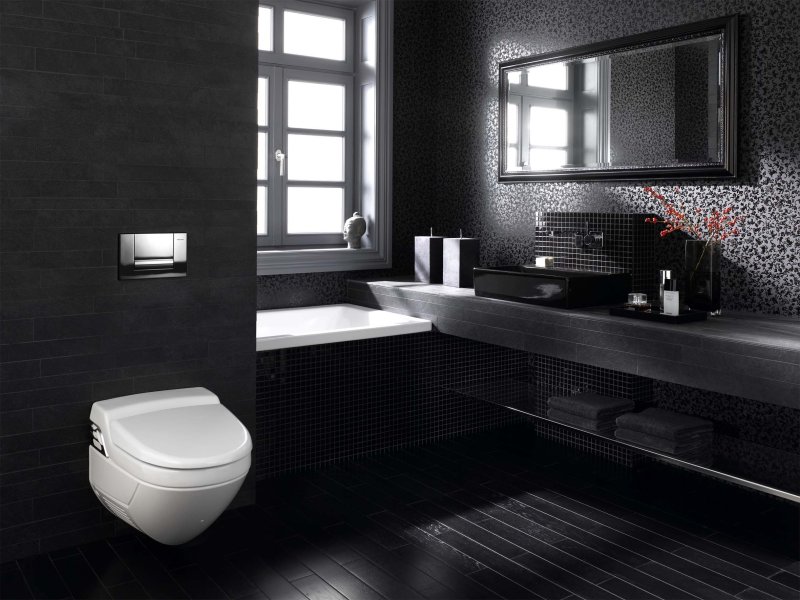 Black white bathroom