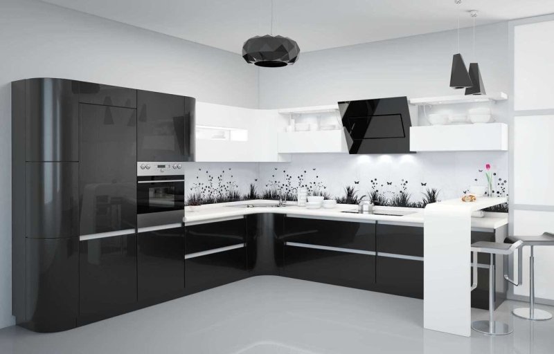 Black white kitchen