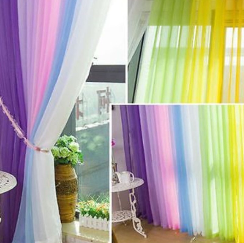 Multi -colored curtains