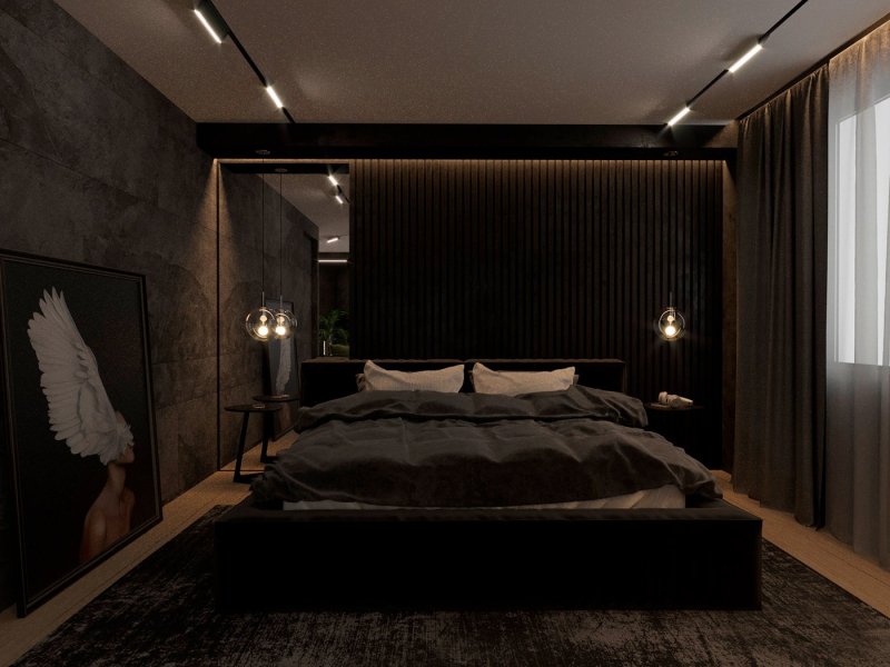 Dark tone bedroom