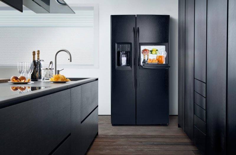 Black refrigerator