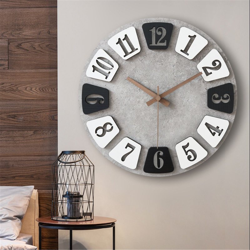 The wall clock is modern