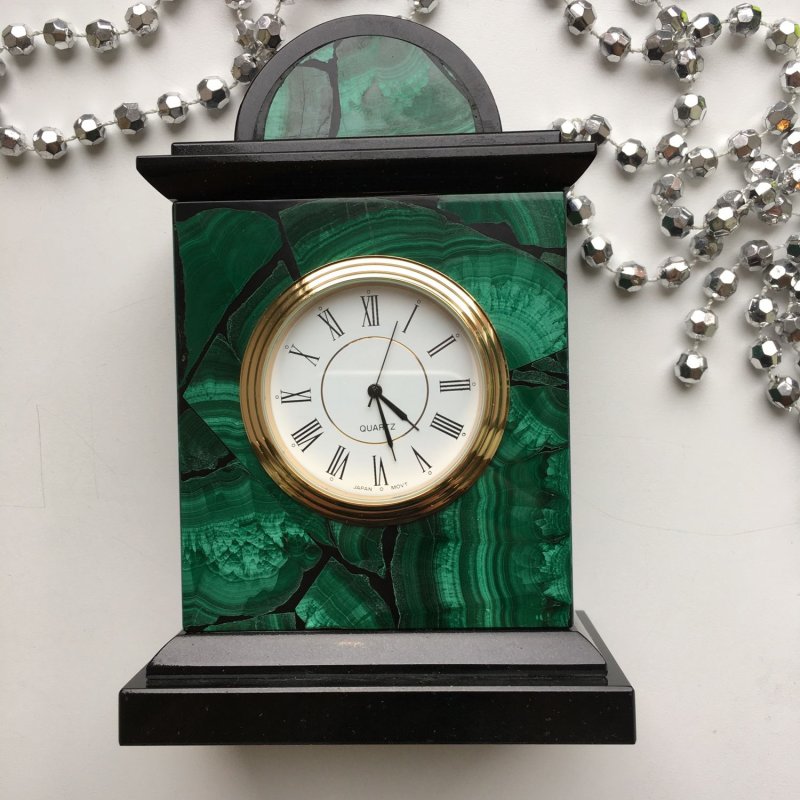 Malachite clock