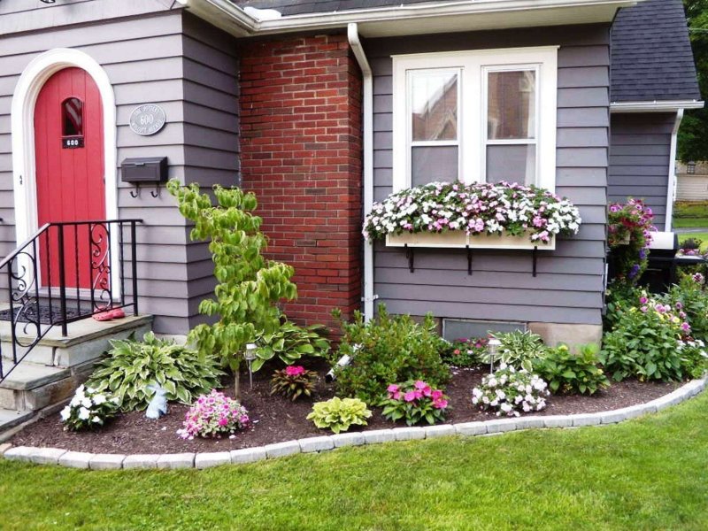 Flower garden in front of the house