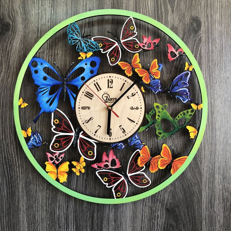 Butterflies wall clock