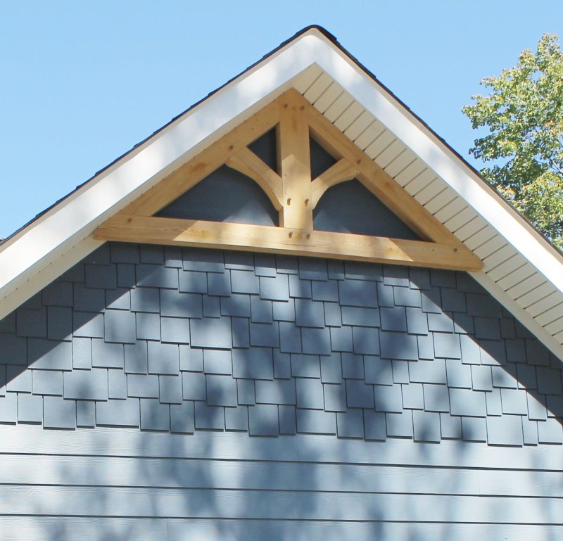 Beautiful pediment of a gable roof