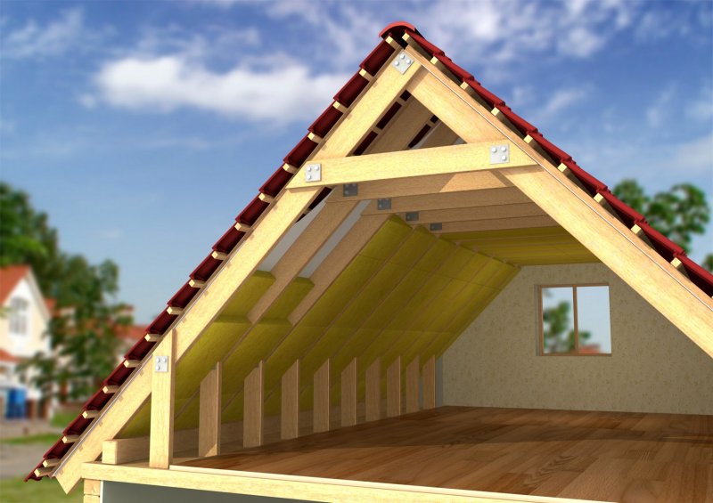 The insulation of the attic roof