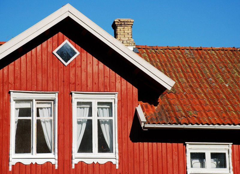 The pediments of wooden houses