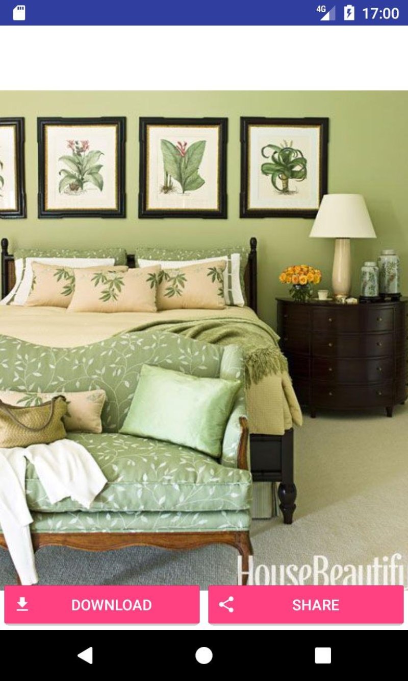 Bedical design in green tones