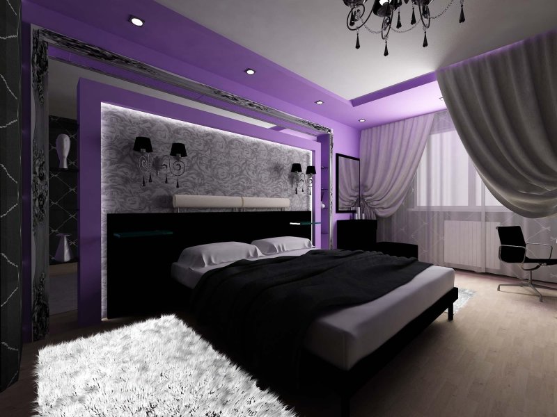 Lilac -tone bedroom