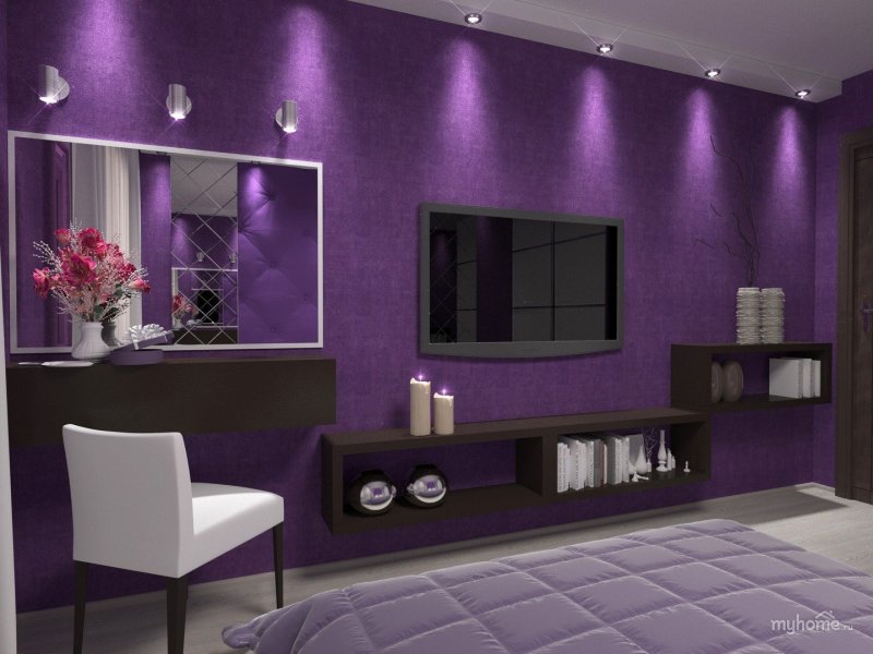 Violet bedroom design