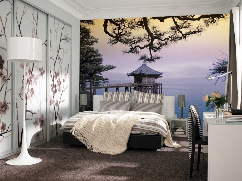 Mural in the bedroom nature