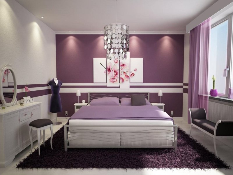 Lilac -tone bedroom