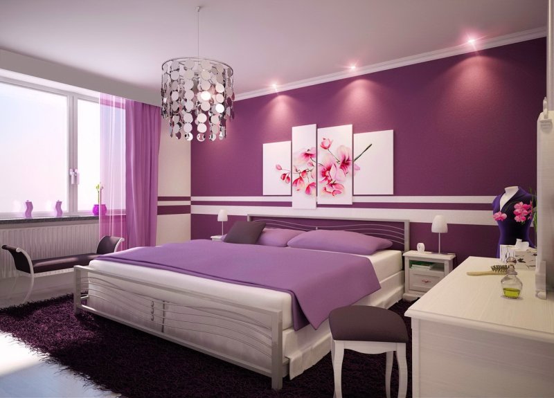 Lilac -tone bedroom