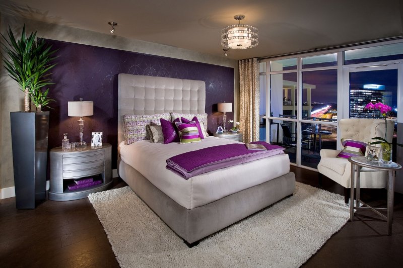 Bedroom in lavender shades