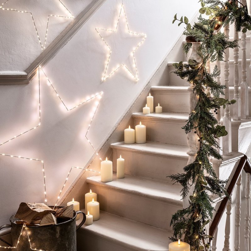 New Year's decor of the stairs