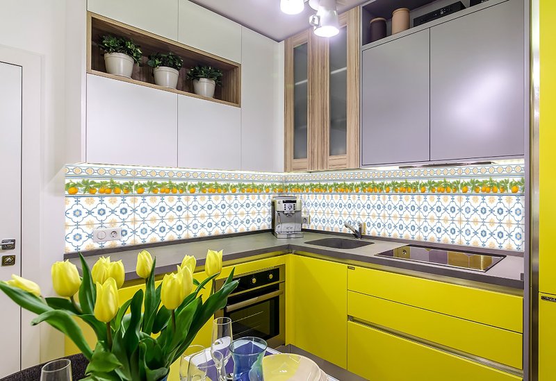 The kitchen is yellow